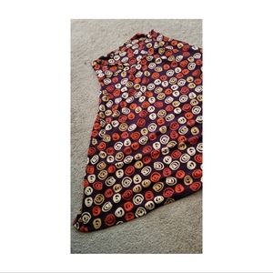 Lularoe Azure A-line Midi Skirt in Fun Circular Print Size XL